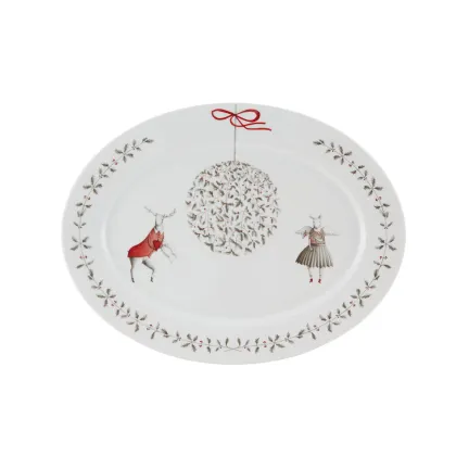 Zdjęcie Duży owalny talerz ze świątecznej kolekcji Nöel zaprojektowanej przez Teresę Lima - Vista Alegre