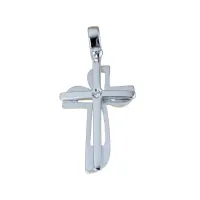 Zdjęcie Perfekcyjny polerowany i satynowany krzyż o śr.ct.0,01 wym.25x12mm.