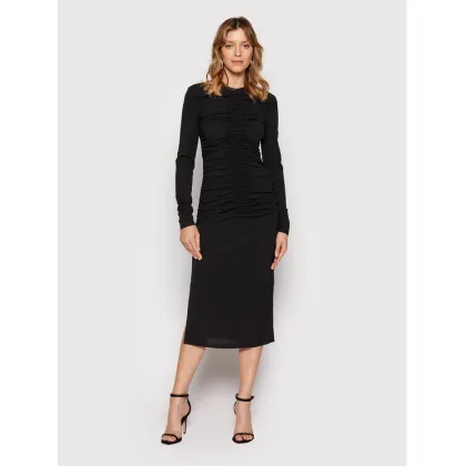 Zdjęcie KARL LAGERFELD Sukienka codzienna Ruched 220W1352 Czarny Slim Fit