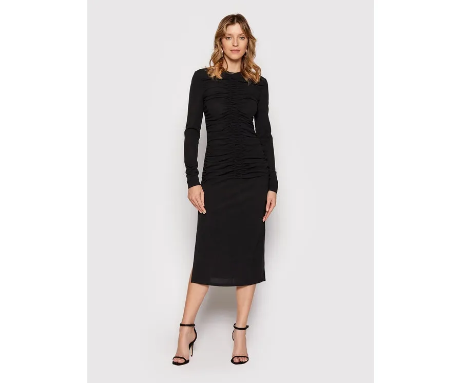 obrazek 1 KARL LAGERFELD Sukienka codzienna Ruched 220W1352 Czarny Slim Fit