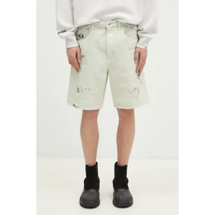 Zdjęcie AAPE szorty jeansowe męskie kolor zielony AAPSPMA688XXM
