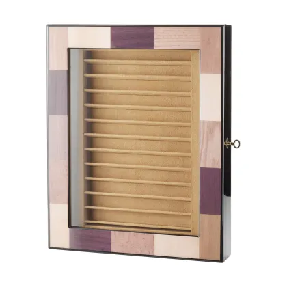 Picture A unique wall-mounted pen display case made of wood and glass