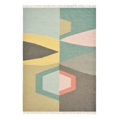 Picture Unconventional kilim geometric rug - KASHBA TIPI 48907