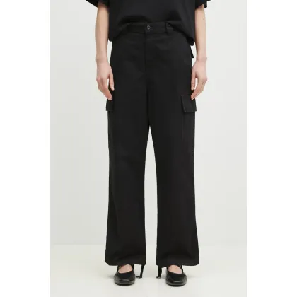 Zdjęcie Carhartt WIP spodnie bawełniane Kingston Pant kolor czarny szerokie high waist I034840
