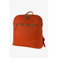 Picture Orange stylish backpack made of leather - Terrida