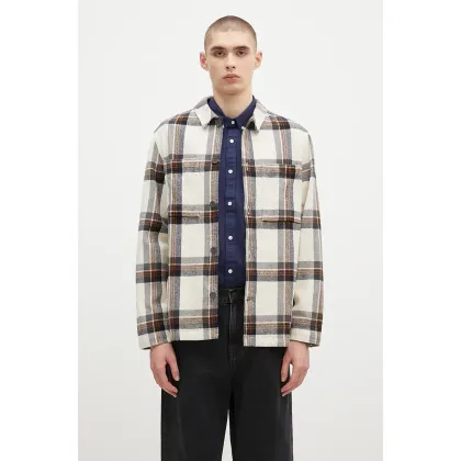Zdjęcie Fjallraven koszula Singi Flannel Overshirt M męska kolor beżowy relaxed z kołnierzykiem klasycznym F12600226.113.555