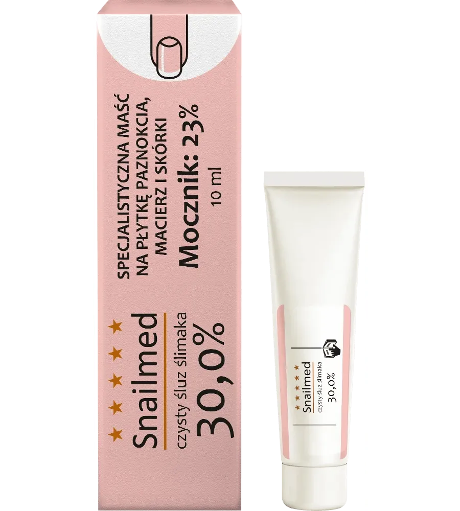 obrazek 1 Snailmed Odbudowująca maść do paznokci ze śluzem ślimaka i mocznikem, 10 ml 10 ml