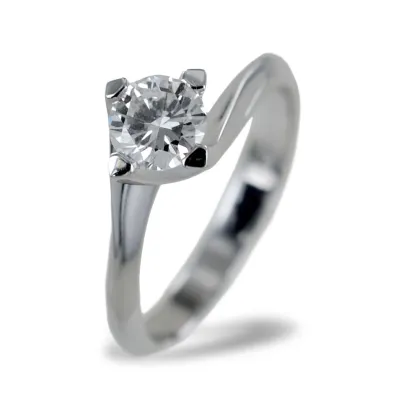 Zdjęcie Duży włoski pierścionek Valentine Solitaire z diamentem 0,65 karata