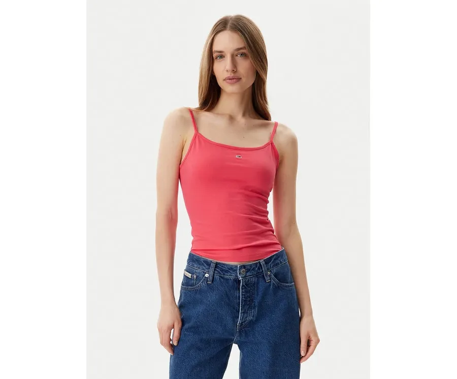 obrazek 1 Tommy Jeans Top Essential DW0DW20675 Różowy Slim Fit
