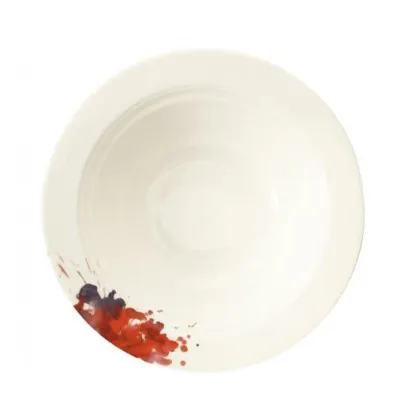 Zdjęcie Stylowa okrągła porcelanowa miska zdobiona motywem kwiatu geranium w stylu klasycznym – Tettau