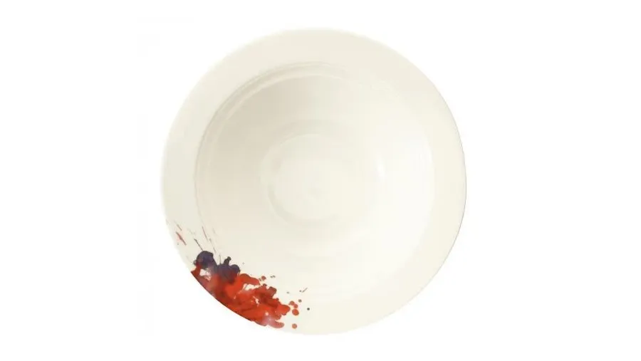 obrazek 1 Stylowa okrągła porcelanowa miska zdobiona motywem kwiatu geranium w stylu klasycznym – Tettau