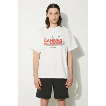 Zdjęcie Nanga t-shirt Eco Hybrid Camping Manners Wild Animals Tee męski kolor biały z nadrukiem NW2411.1G800.A
