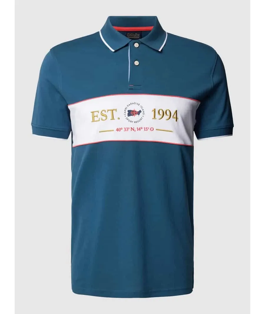 obrazek 1 Koszulka polo o kroju slim fit z wyhaftowanym motywem