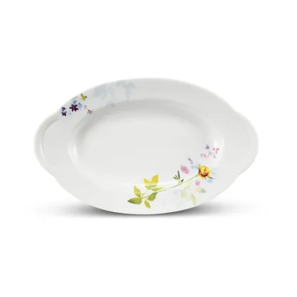 Zdjęcie Piękna stylowa owalna misa zdobiona kwiatowym motywem - Leander