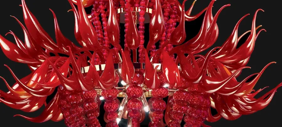 obrazek 2 Elitarny żyrandol do salonu ze szkła Murano – Vetreria Artistica Rosa