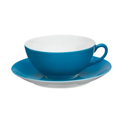 Picture Blue porcelain tea cup and saucer from a colorful unique collection - Vista Alegre