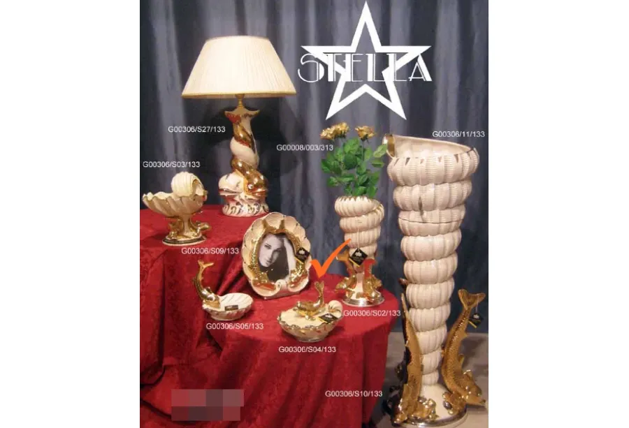 obrazek 1 Luksusowe pudełko z ceramiki ze złotą rybką