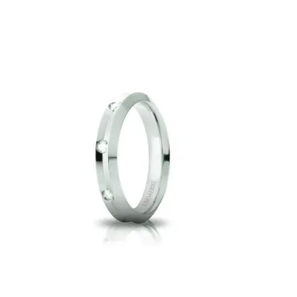 Zdjęcie Wyjątkowa obrączka z białego złota z 8 brylantami 0,16 ct