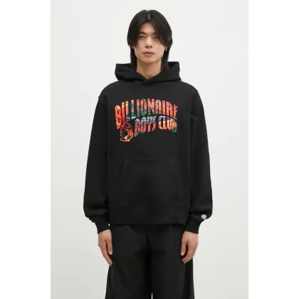 Zdjęcie Billionaire Boys Club bluza bawełniana Tropical Island Fill Arch Logo Popover męska kolor czarny z kapturem z nadrukiem B24446