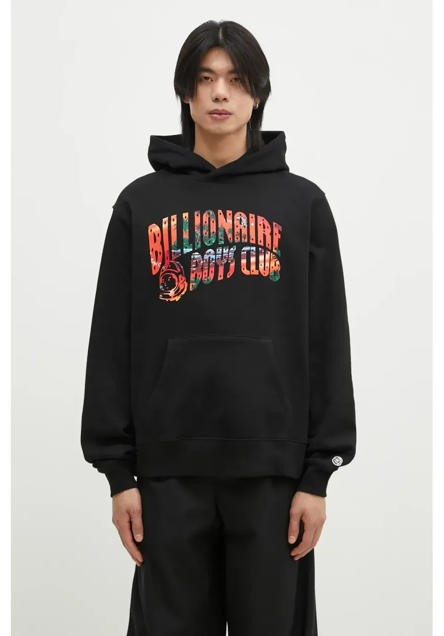 obrazek 1 Billionaire Boys Club bluza bawełniana Tropical Island Fill Arch Logo Popover męska kolor czarny z kapturem z nadrukiem B24446