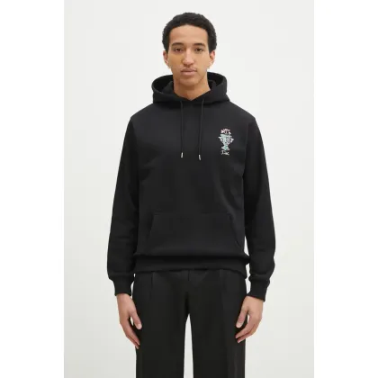 Zdjęcie Drôle de Monsieur bluza bawełniana Le Hoodie Vase męska kolor czarny z kapturem z nadrukiem F-HO174-CO127-BL