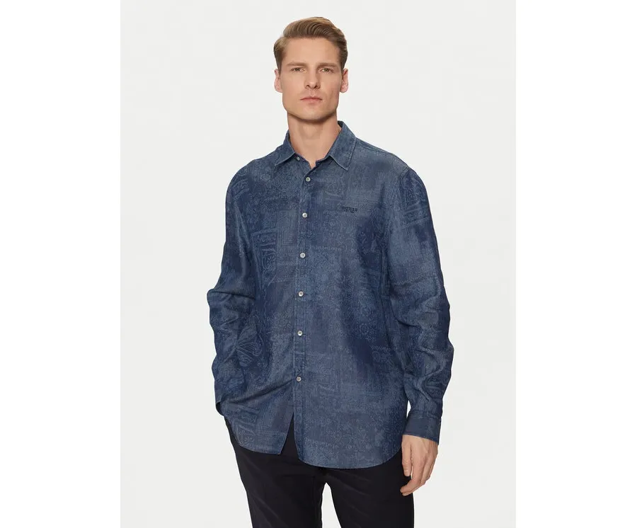 obrazek 1 Guess Koszula M5RH22 WFKE0 Granatowy Regular Fit