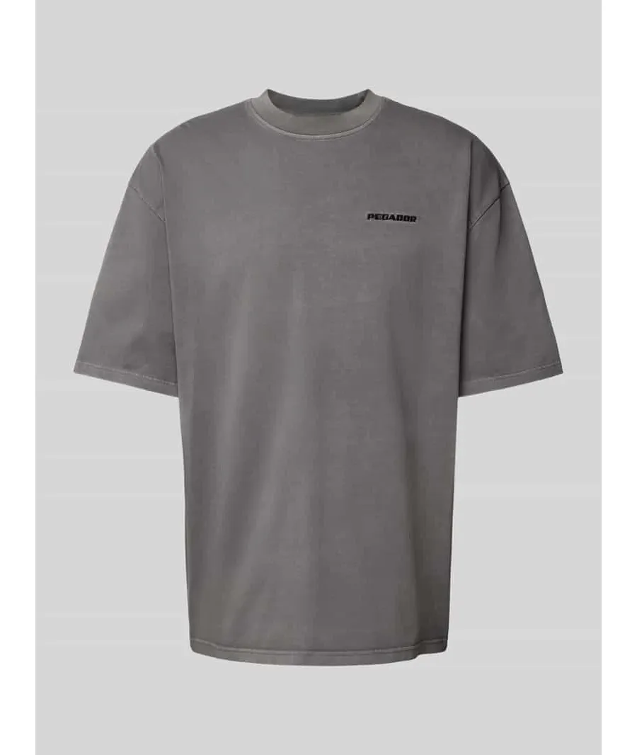 obrazek 1 T-shirt o kroju oversized z wyhaftowanym logo