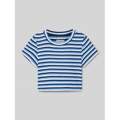 Zdjęcie T-shirt krótki z efektem prążkowania