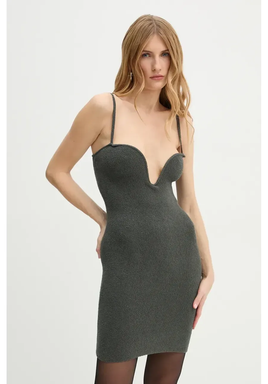 obrazek 1 Nanushka sukienka SHOTHI kolor szary mini dopasowana NW24PFBS23294