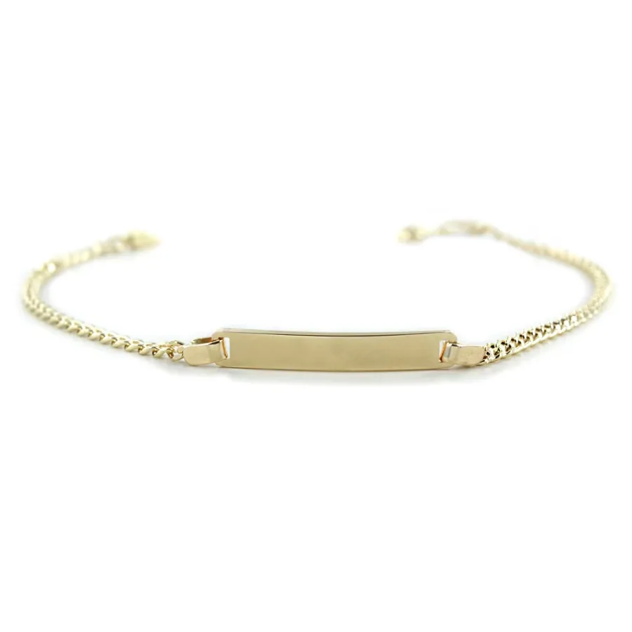obrazek 1 Włoska bransoletka męska z żółtego złota z blaszką (18 cm)