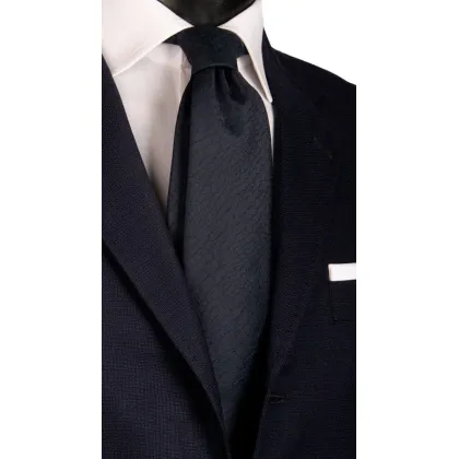 Zdjęcie Wzorzysty niebieski krawat z jedwabiu