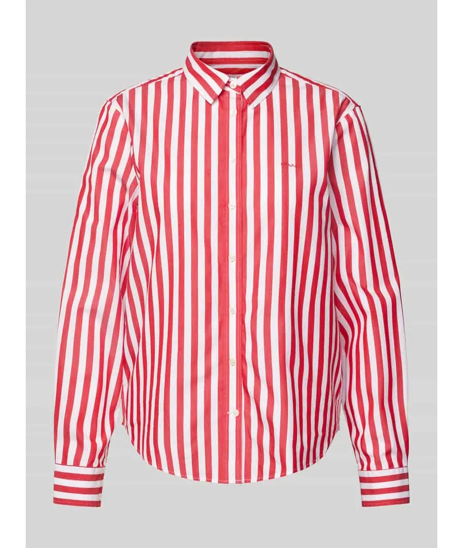 obrazek 1 Bluzka koszulowa o kroju regular fit z wyhaftowanym logo