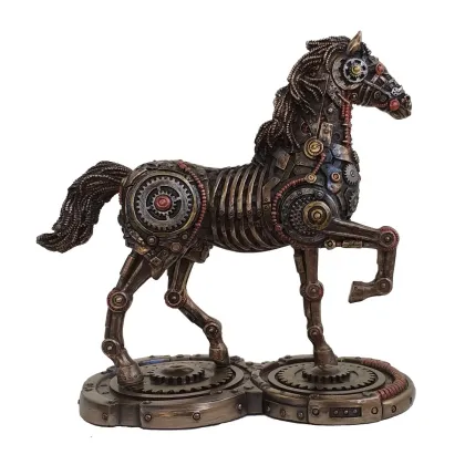 Zdjęcie Figura konia z żywicy w stylu steampunkowym