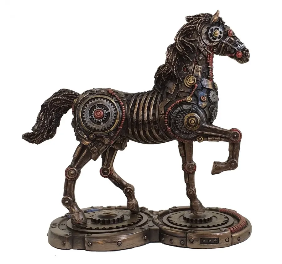 obrazek 1 Figura konia z żywicy w stylu steampunkowym