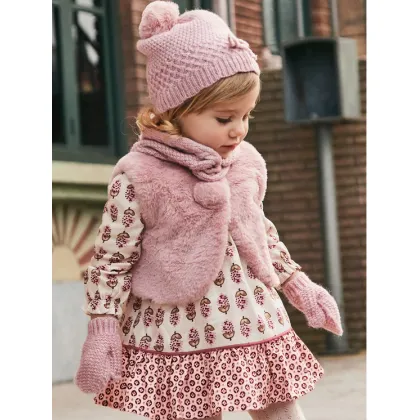 Zdjęcie Mayoral Komplet czapka, komin i rękawiczki 10769 Różowy