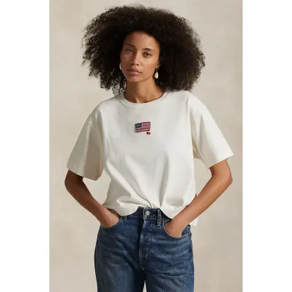 Zdjęcie Polo Ralph Lauren t-shirt bawełniany damski kolor biały 211973129