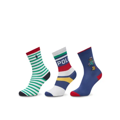 Zdjęcie Polo Ralph Lauren Zestaw 3 par wysokich skarpet dziecięcych 444969088001 Kolorowy