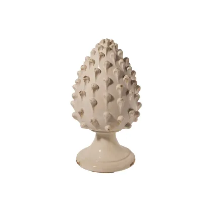 Zdjęcie Mała ceramiczna beżowa szyszka sosny 33 cm - Virginia Casa