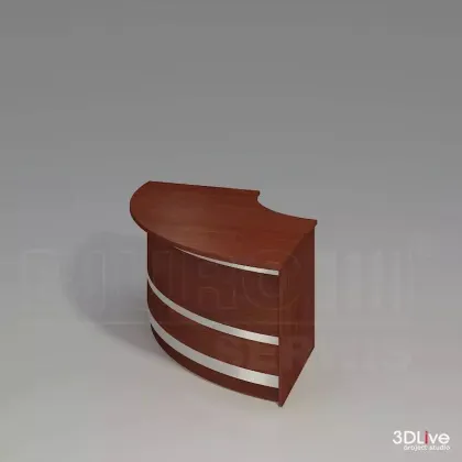 Zdjęcie Lada łukowa 1/4 koła o promieniu zewnętrznym 130cm, głębokość blatu roboczego 80cm, wysokość 74cm. - Biuro Serwis