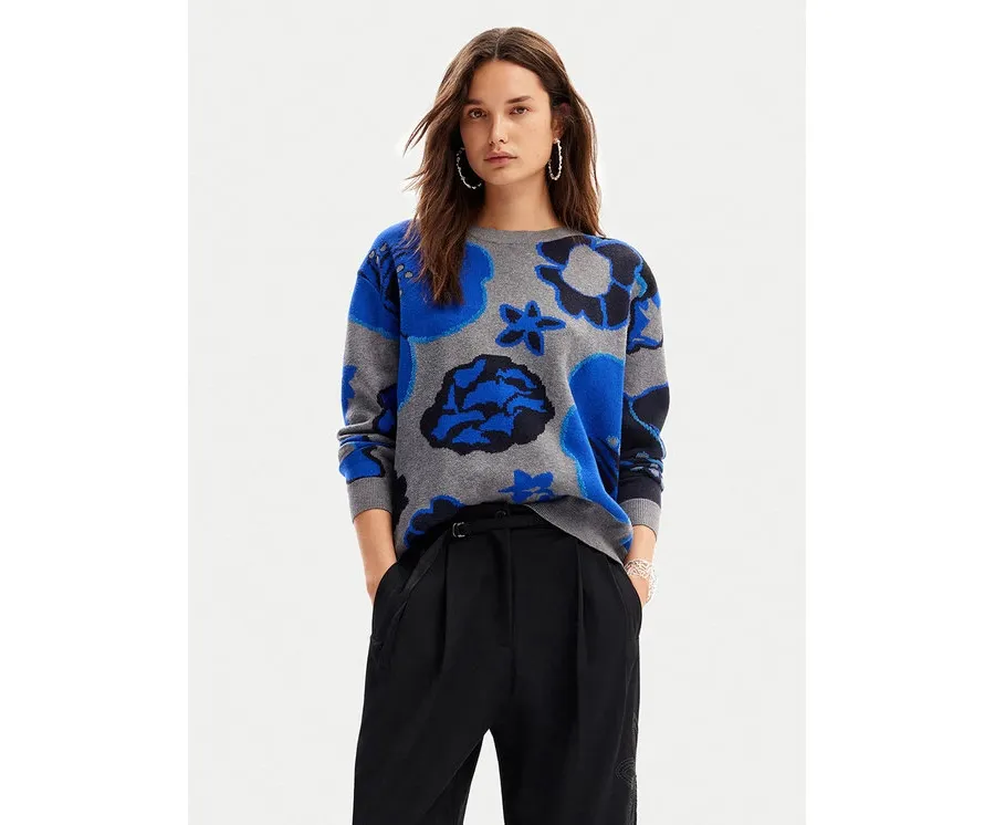 obrazek 1 Desigual Sweter Niagara 24WWJF32 Kolorowy Regular Fit