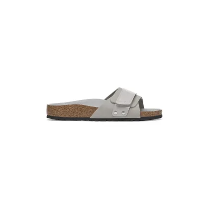 Zdjęcie Birkenstock klapki skórzane Oita damskie kolor szary 1029312