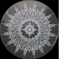 Picture Lava garden table top decorated with a lace pattern – Ceramiche Valchida