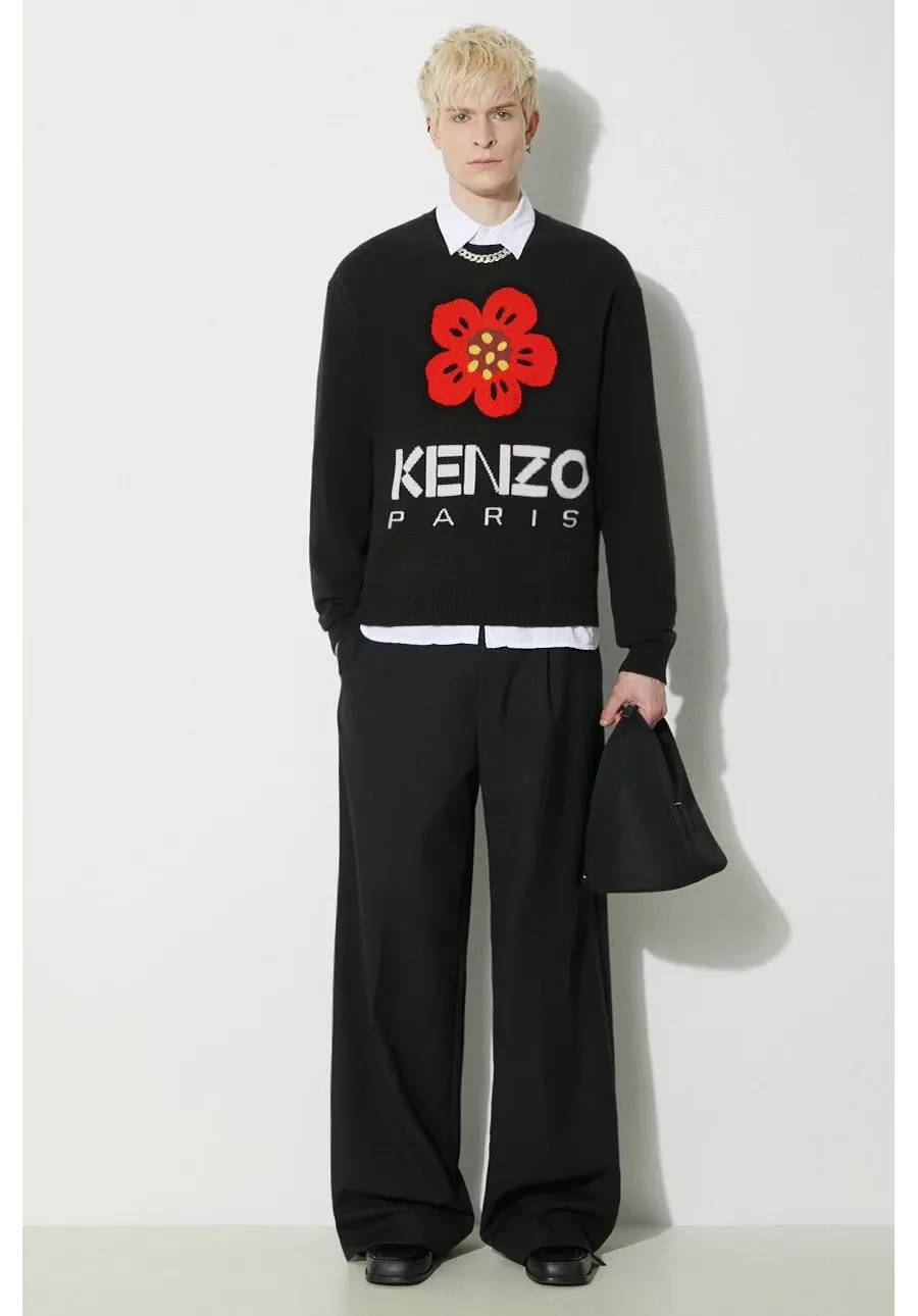 obrazek 1 Kenzo sweter wełniany Boke Flower Jumper męski kolor czarny  FD65PU4273LD.99J