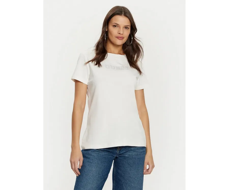 obrazek 1 Guess T-Shirt V3BI11 J1314 Écru Regular Fit