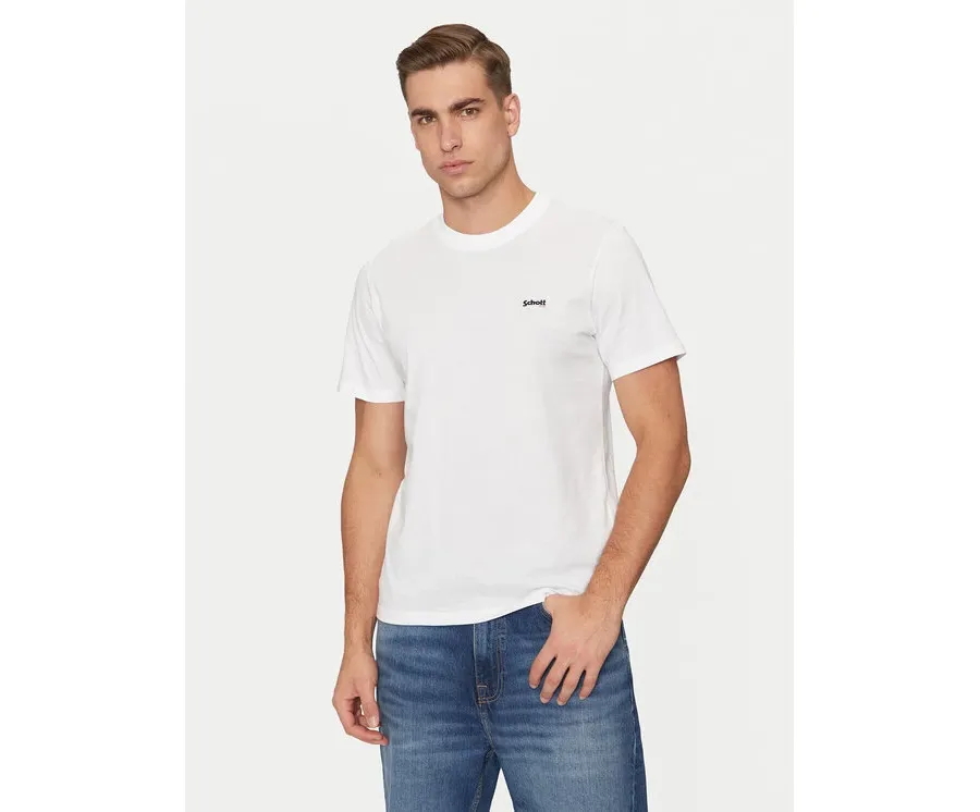 obrazek 1 SCHOTT N.Y.C. T-Shirt TSCLAWS1 Biały Regular Fit
