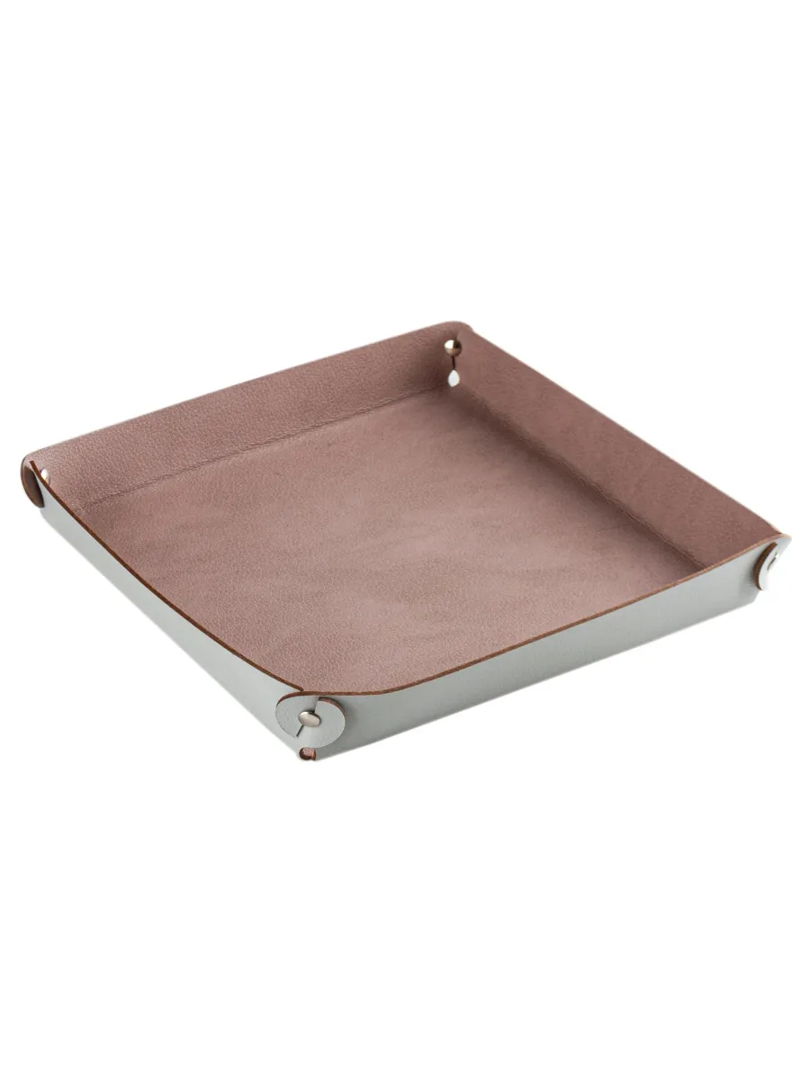 obrazek 1 Piękna stylowa taca 17x17xH3 cm w kolorze perłowym