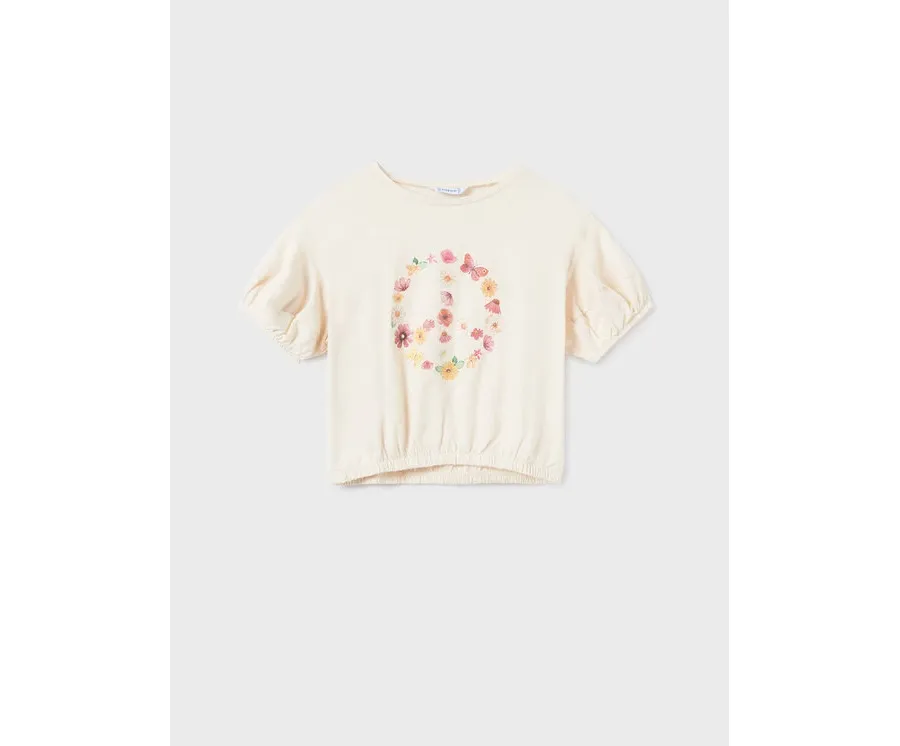 obrazek 1 Mayoral T-Shirt 6056 Beżowy