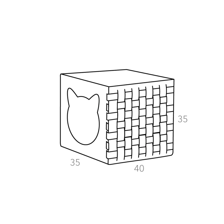 obrazek 2 Biały domek dla kota 35x40x35 cm z naturalnej skóry z recyklingu