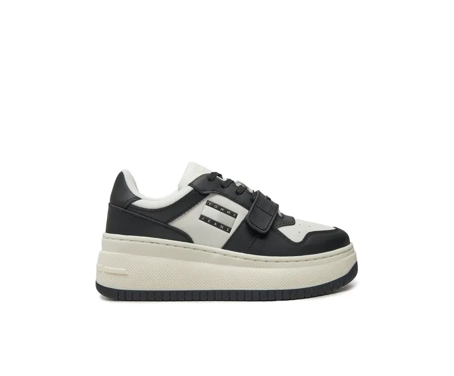 obrazek 1 Tommy Jeans Sneakersy Tjw Retro Basket Flatform Velcro EN0EN02573 Czarny