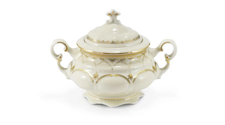obrazek 3 Stylowy 15-elementowy zestaw do kawy z porcelany z kolekcji Ivory wedding sonata – Leander